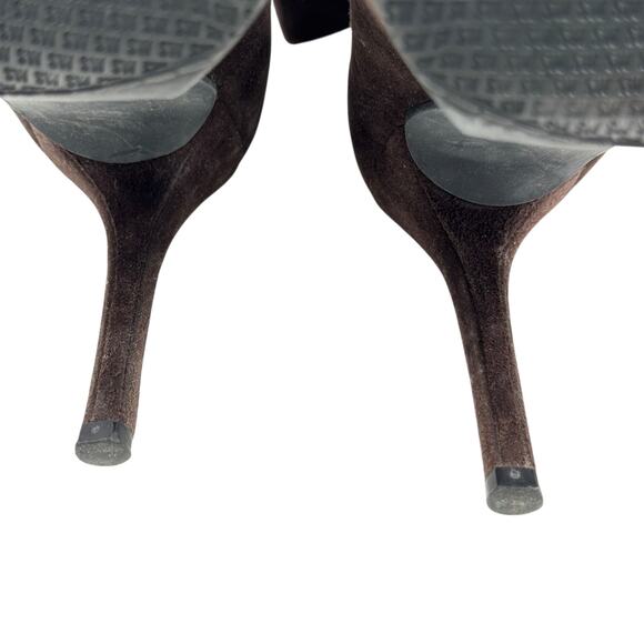 Stuart Weitzman Knee High Stretch Platform Boots SZ 9 Womens Brown Tall Stiletto - Picture 10 of 12